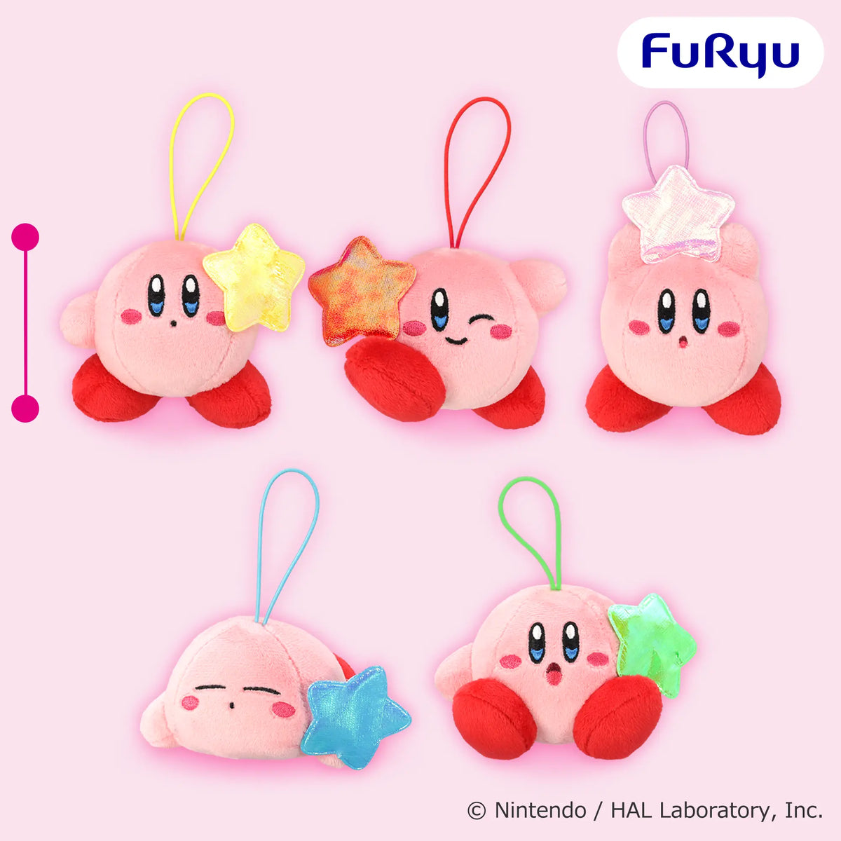 Colorful Star Plush Mascot (5 Types, Complete Set Available) - FuRyu Prize - Kirby