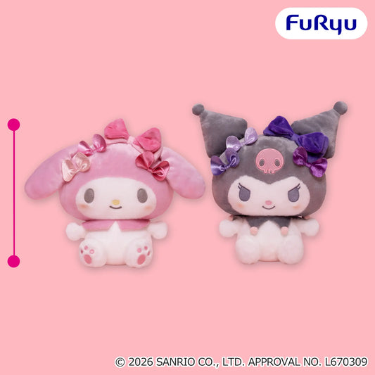 My Melody Kuromi Lots of Ribbons Big Plush (2 Types, Complete Set Available) - FuRyu Prize - Sanrio