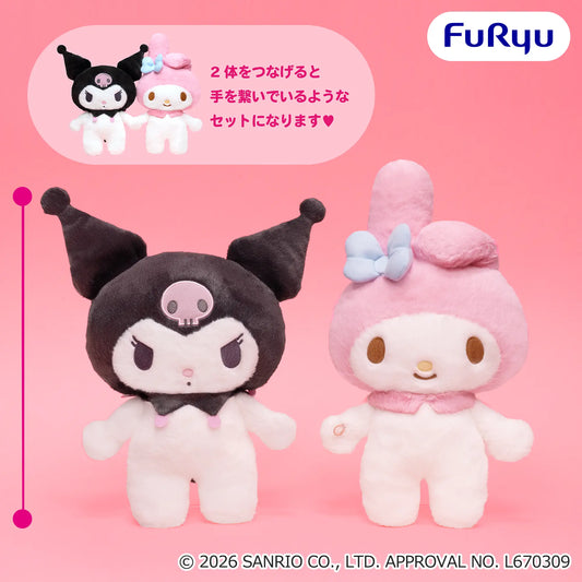 My Melody Kuromi Shall We Hold Hands? Big Plush (2 Types, Complete Set Available) - FuRyu Prize - Sanrio