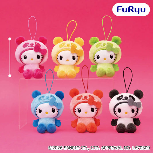 Panda Hello Kitty Colorful Panda Plush Mascot (6 Types, Complete Set Available) - FuRyu Prize - Sanrio