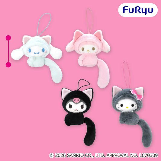Nyangurumi Dangling Tail Plush Mascot (4 Types, Complete Set Available) - FuRyu Prize - Sanrio