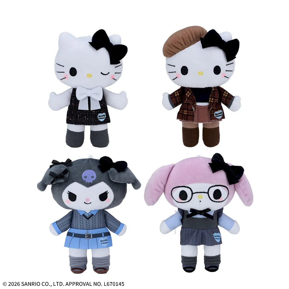 Yurukawa Plush Hello Kitty, Kuromi My Melody Sparkling Celebrate Long Legs Ver. (4 Types, Complete Set Available) - SEGA Prize - Sanrio