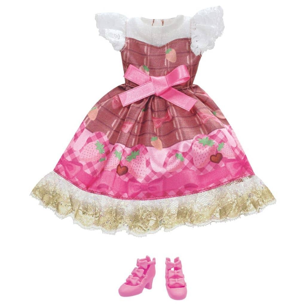 Licca-chan LW-04 Chocolate Strawberry One-Piece Dress Set Licca My First Series Doll Accessory - Takara Tomy