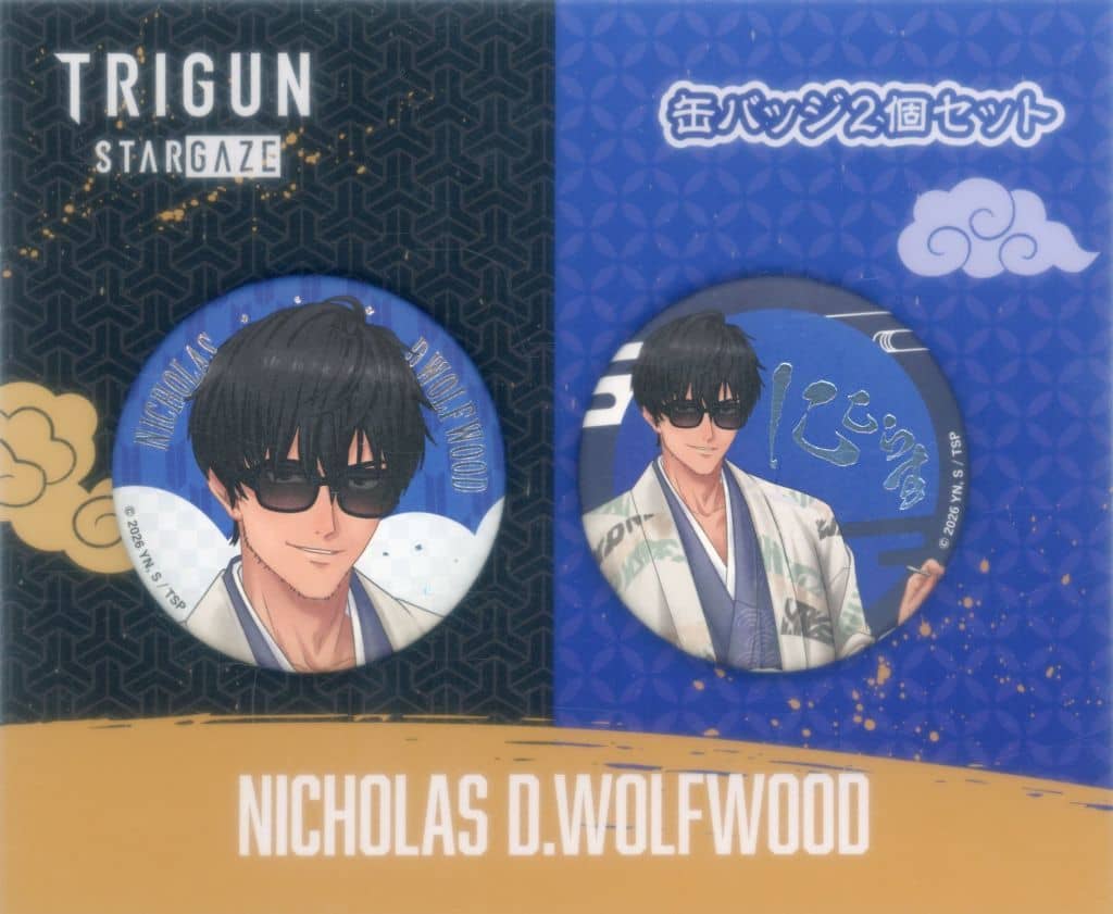 Trigun Nicholas D. Wolfwood TaS10th Ver. Can Badge Set of 2 (Used)