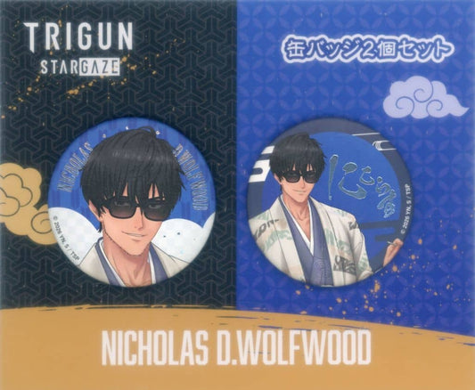 Trigun Nicholas D. Wolfwood TaS10th Ver. Can Badge Set of 2 (Used)