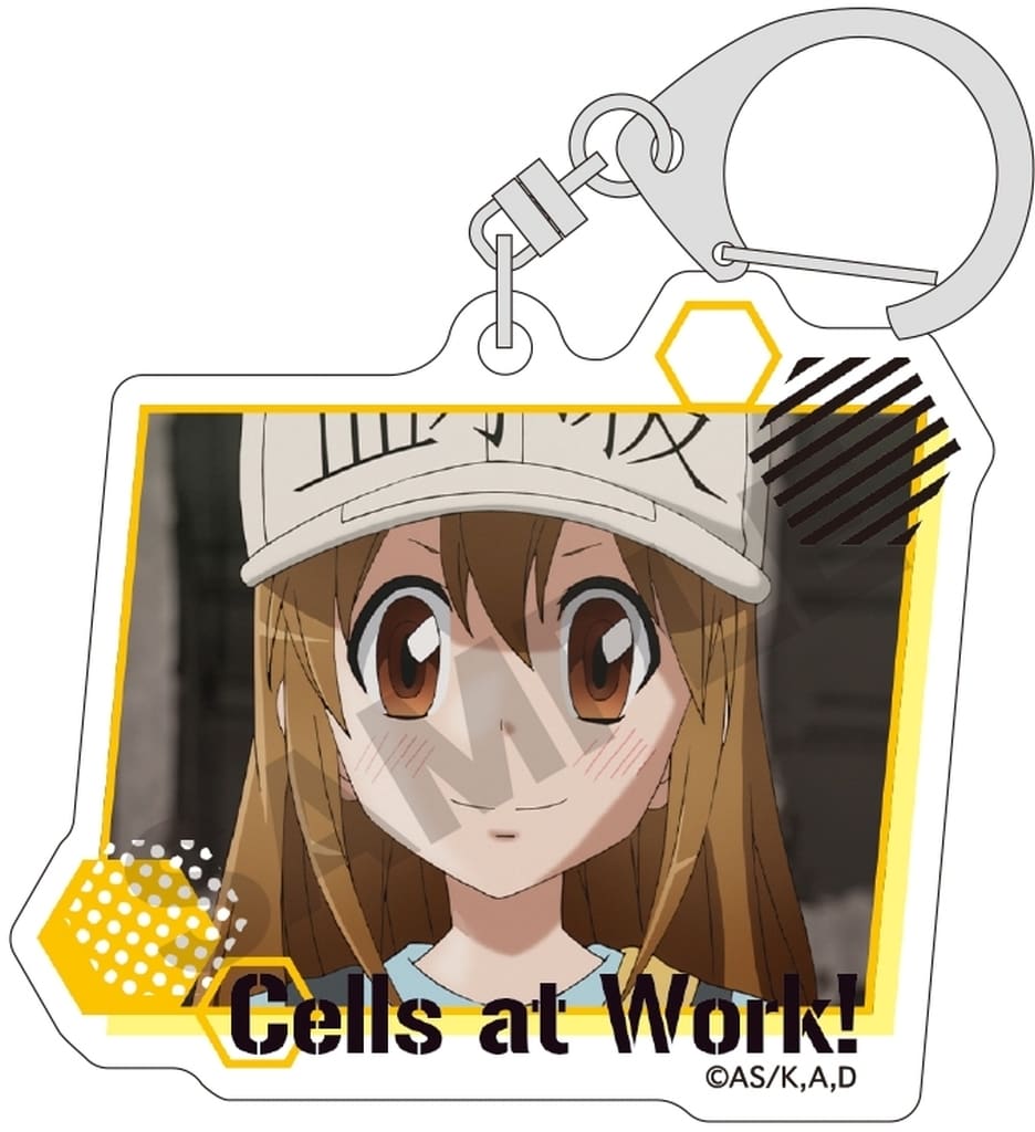 Cells at Work! Platelet Trading Acrylic Keychain, Pre-owned