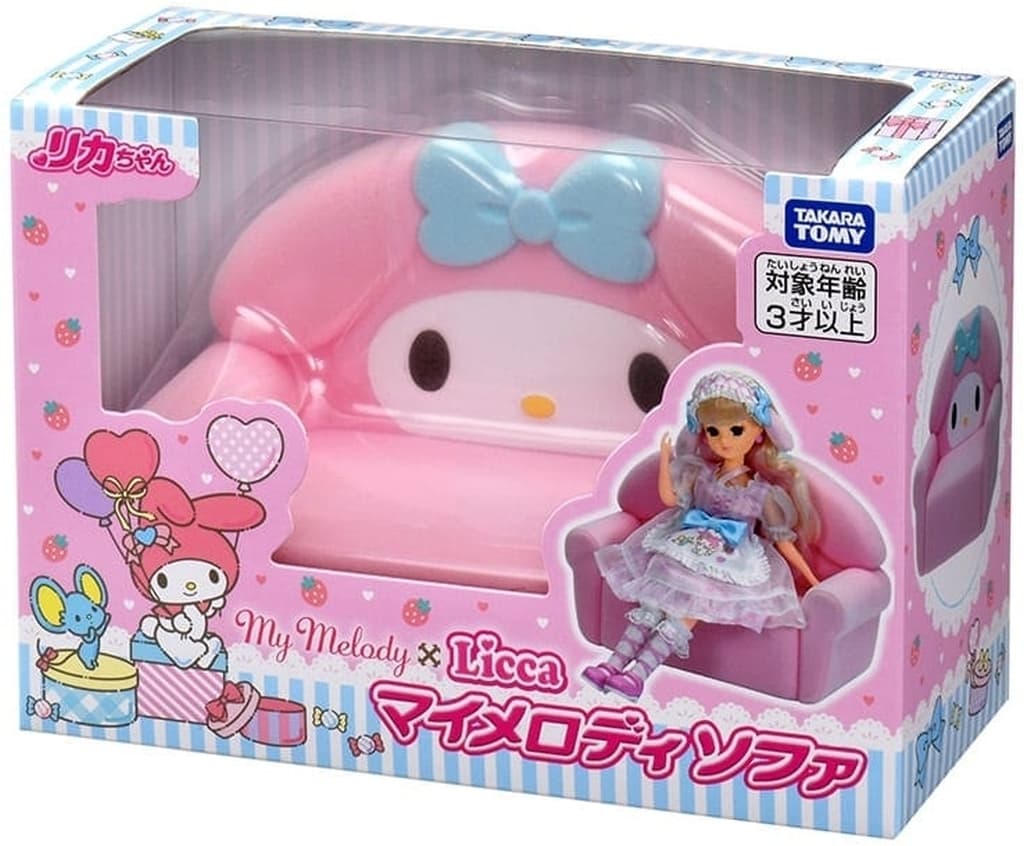 Licca-chan Mymelody Sofa Licca x Sanrio Characters Series Takara Tomy Doll Furniture - Takara Tomy