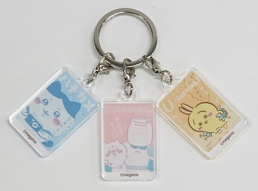 Chiikawa Hachiware Usagi 3-Piece Acrylic Keychain Set Used