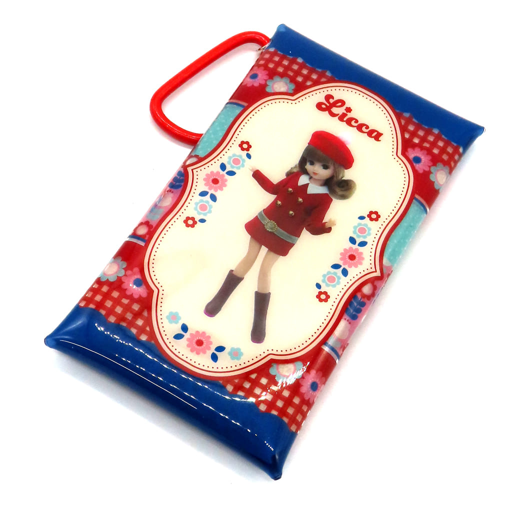 Licca-chan Retro Pop Red Gacha Pouch Licca x 100 Yen Shop Collaboration Goods - amifa