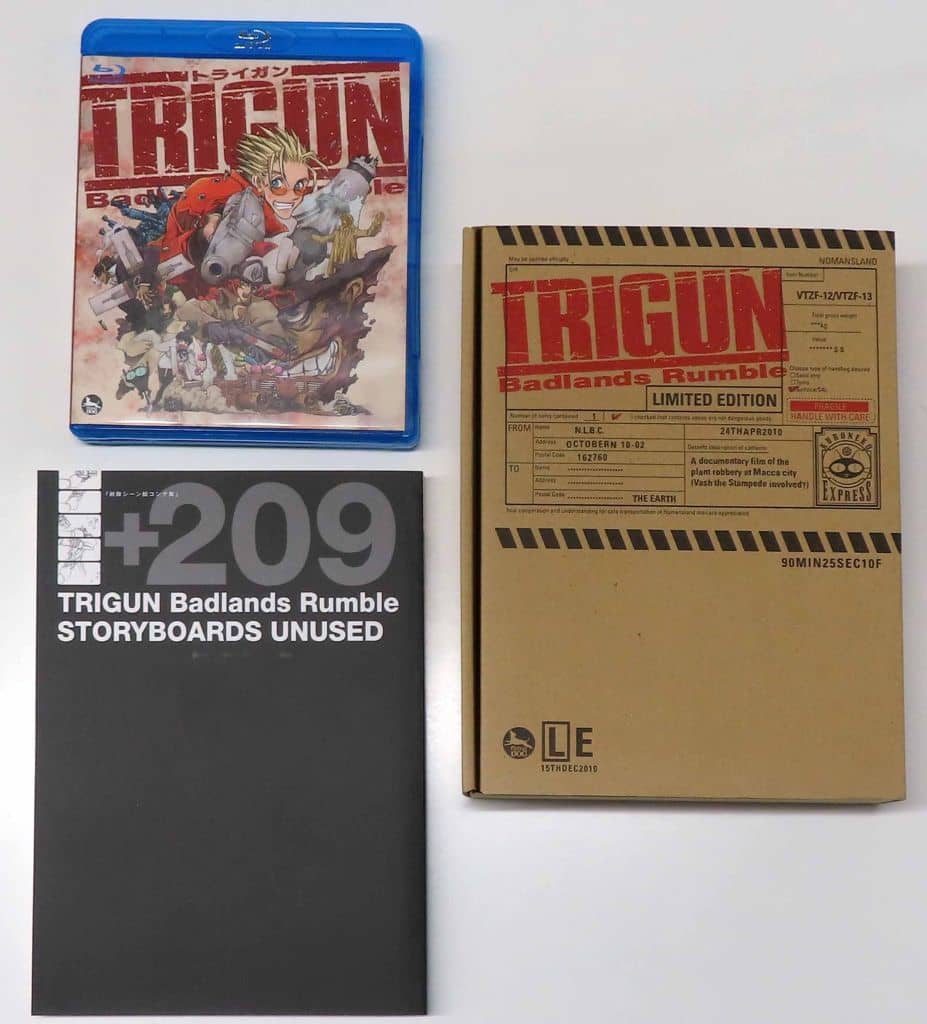 TRIGUN Badlands Rumble LIMITED EDITION Blu-ray+DVD (Special Comic Missing, Box Water Stains) - Victor Entertainment