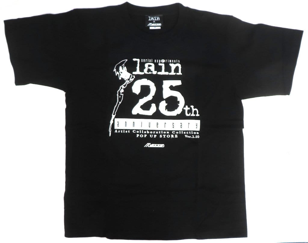Serial Experiments Lain 25th Pop-Up Logo T-Shirt, Black, Size M