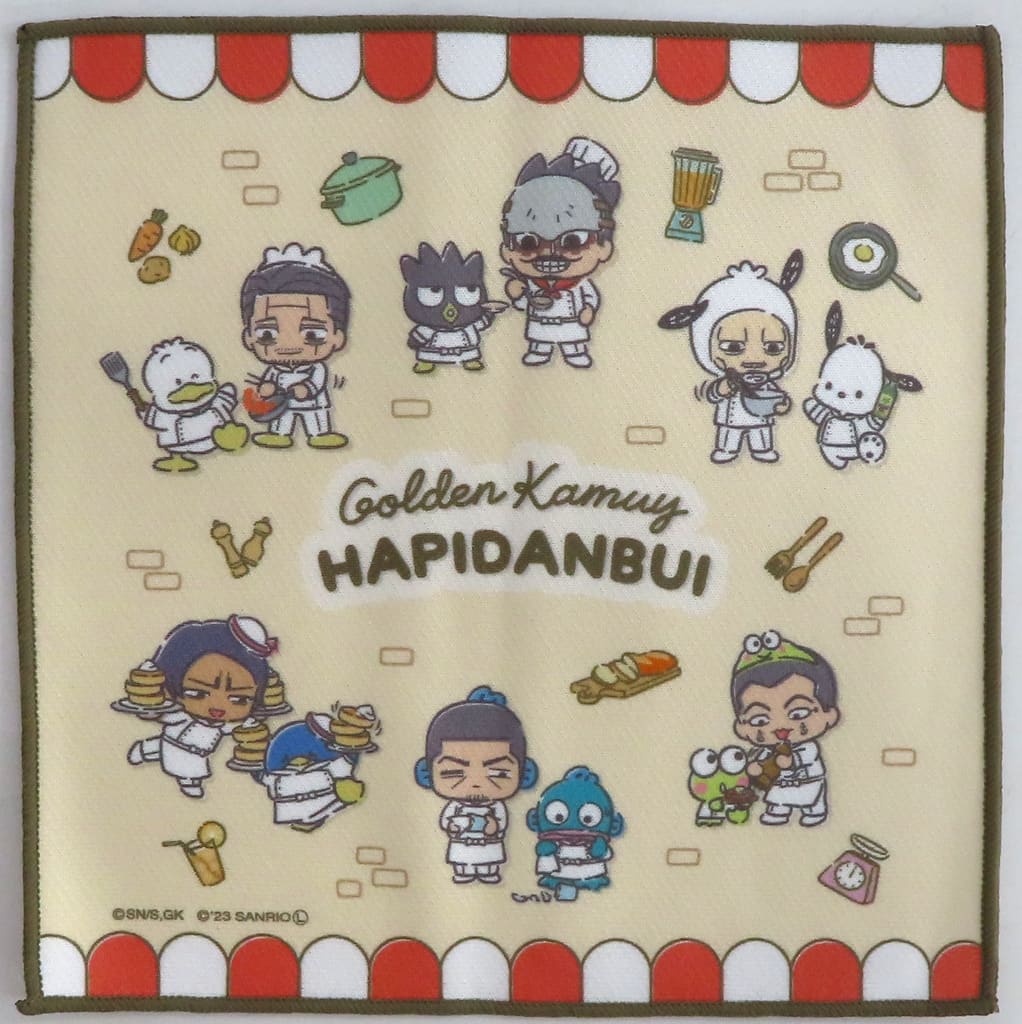 Golden Kamuy Hankachi Towel Sanrio Characters Hapitan-B (Pre-owned, Cafe Venue Exclusive)