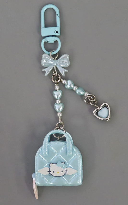 Sanrio Characters Hello Kitty (Blue/Bag) Secret Keychain Miniature Quilt Series Vol. 2 Keychain - Sanrio (Pre-owned)