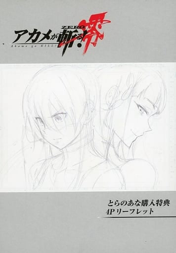 Akame ga Kill! Zero Akame Leaflet Booklet 4-Page Toranoana Bonus, Pre-owned
