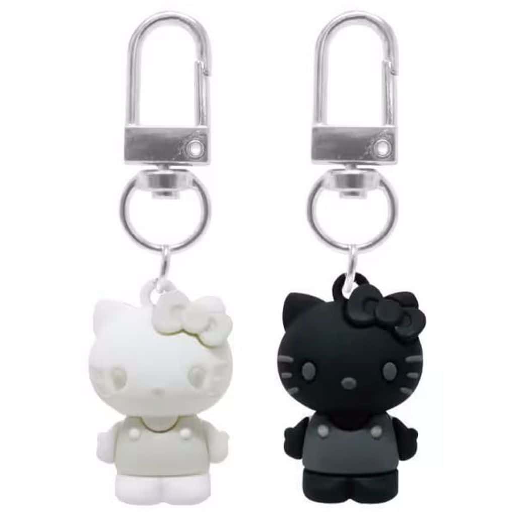 Sanrio Hello Kitty White Black PVC Pair Keychain Set Sanrio Characters Keychain - KeiKan Company