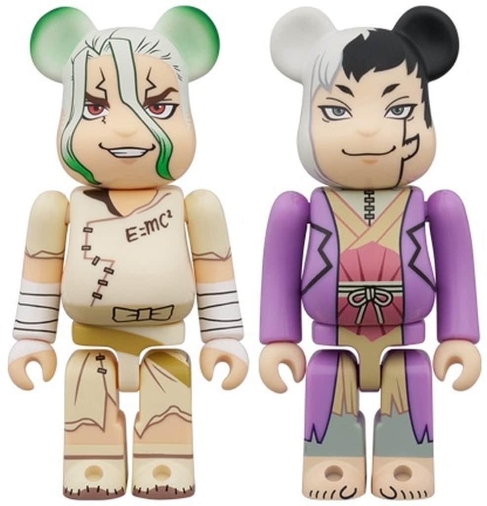 Dr. STONE Senku Ishigami & Gen Asagiri BE@RBRICK 100% 2-Piece Set - Medicom Toy