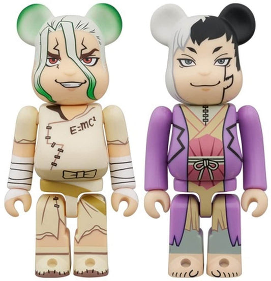 Dr. STONE Senku Ishigami & Gen Asagiri BE@RBRICK 100% 2-Piece Set - Medicom Toy