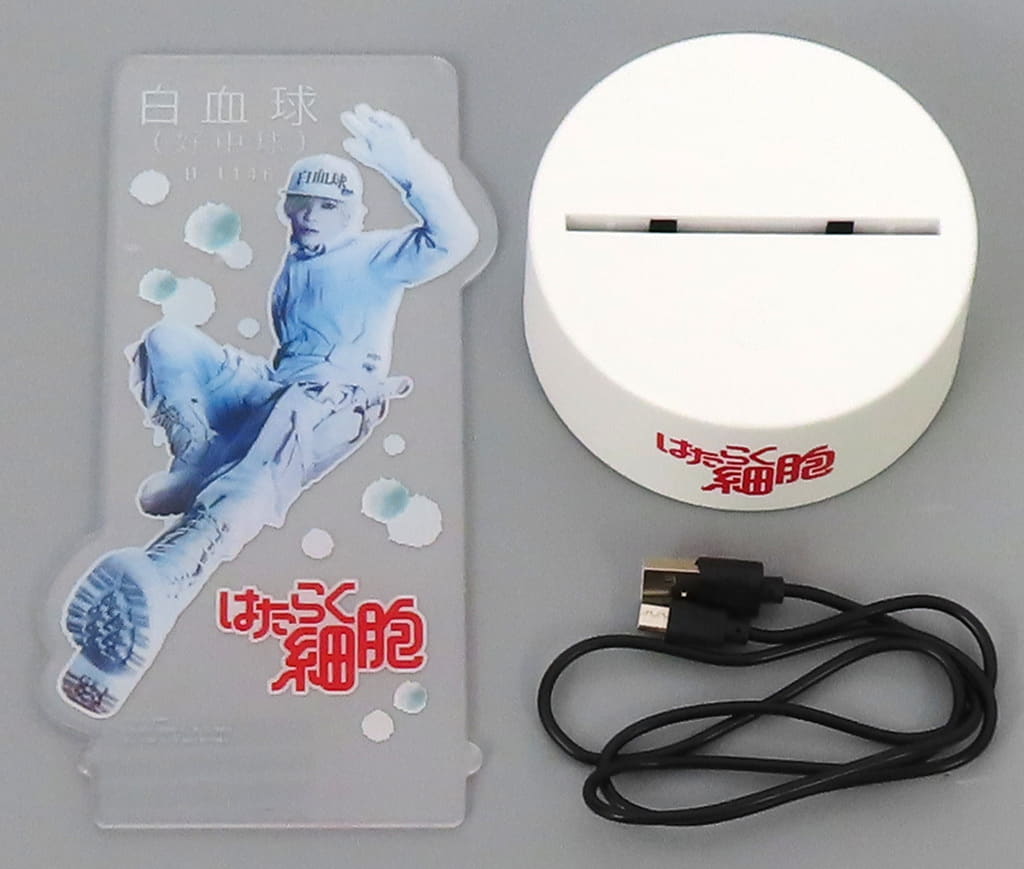 Cells at Work! Neutrophil & White Blood Cell Acrylic Stand LED Light Pre-owned - Peanuts Club