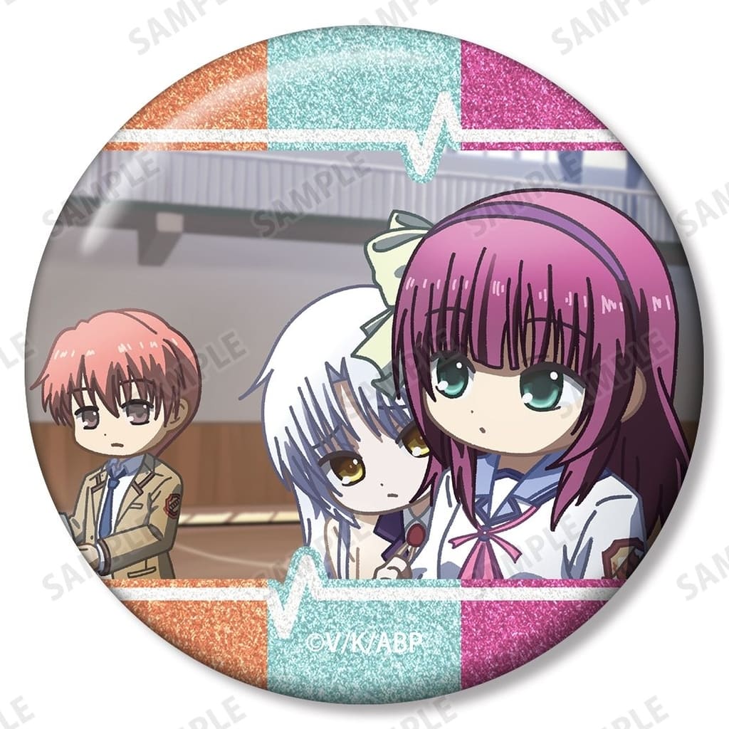 Angel Beats! Yuri Nakamura Kanade Tachibana Yuzuru Otonashi Trading Yurukoma Glitter Can Badge Pre-owned - Arma Bianca