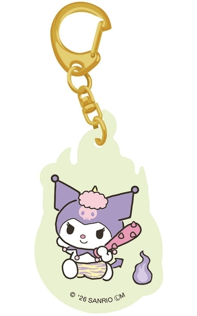 Dororo Kuromi Sanrio Characters Glow-in-the-Dark Acrylic Keychain Pre-owned