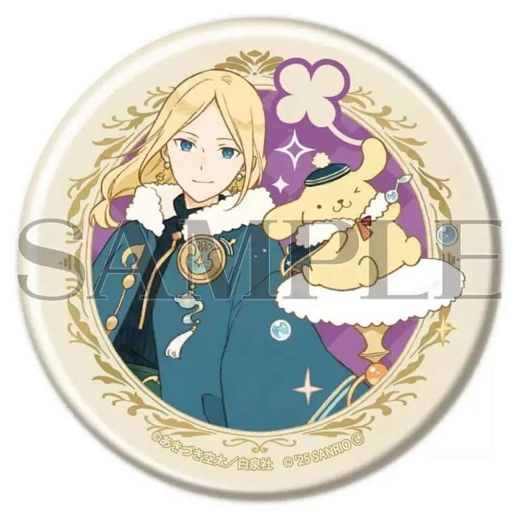 Snow White with the Red Hair Pom Pom Purin Can Badge 57mm Matte Finish, Used (Sanrio Collab Illustration 01) - A3