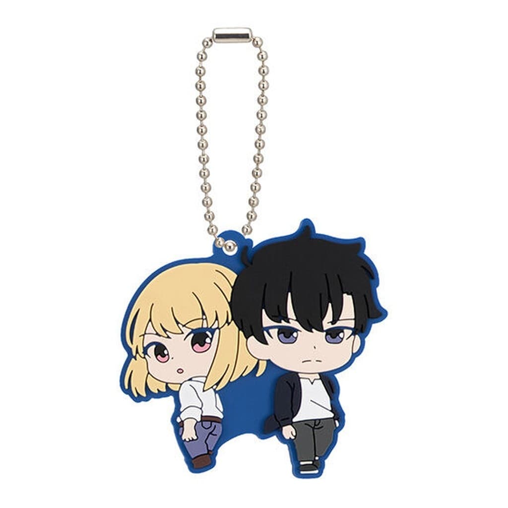 Solo Leveling Sung Jin-woo & Cha Hae-in Capsule Rubber Mascot Keychain - Bandai
