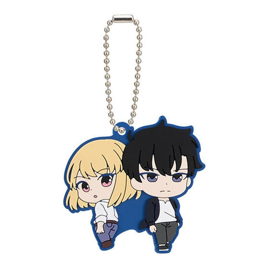 Solo Leveling Sung Jin-woo & Cha Hae-in Capsule Rubber Mascot Keychain - Bandai