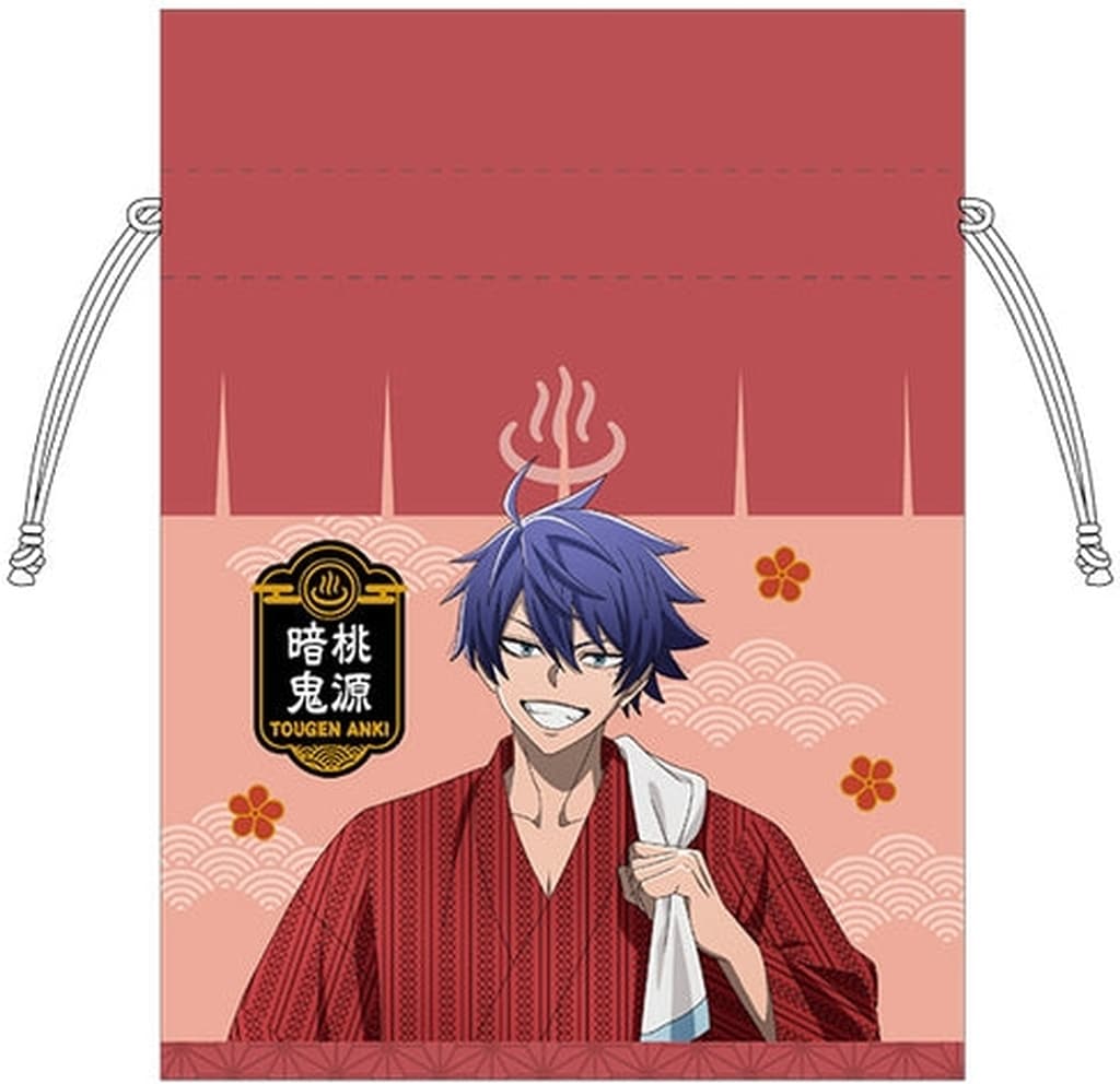 Tougen Anki Shiki Ichinose Hot Spring Day Mame Drawstring Pouch Phrase