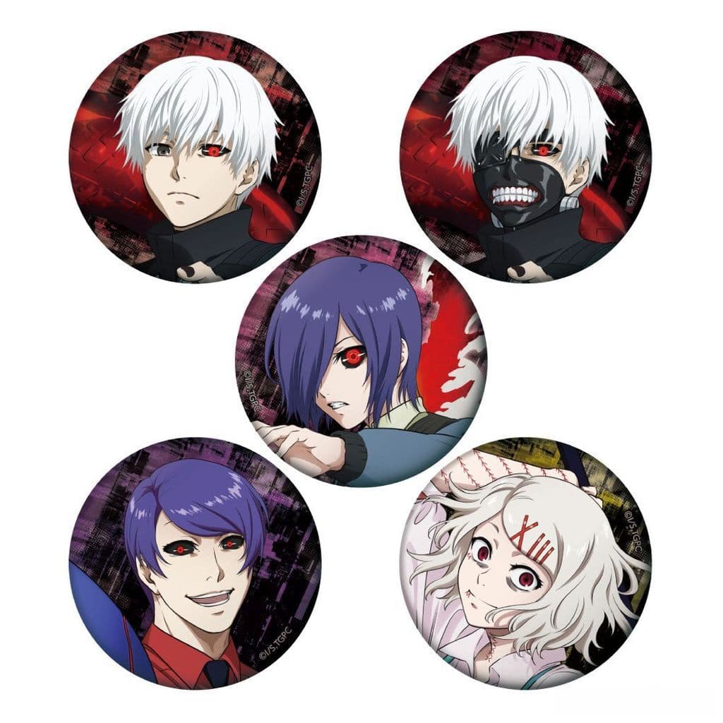 Tokyo Ghoul Trading Can Badge Box (Complete Set of 5) - Tokyo Ghoul Can Badge