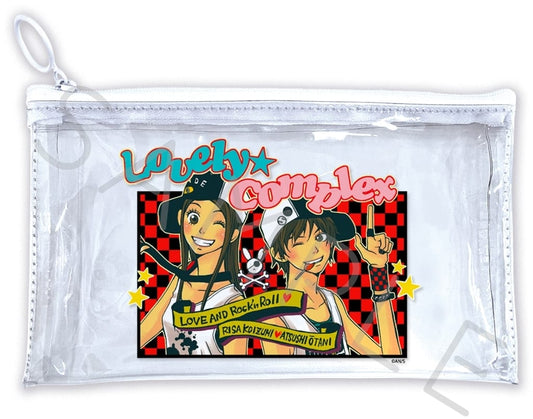 Lovely Complex Flat Clear Pouch Risa Koizumi Atsushi Otani Design D - Used