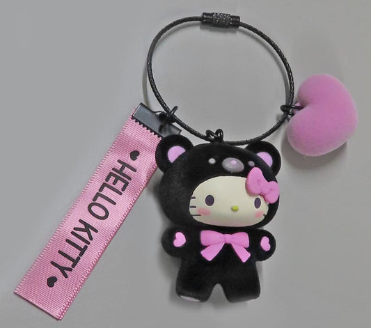 Hello Kitty Black Animals Design Series Keychain Sanrio Characters - Sanrio (Pre-owned)