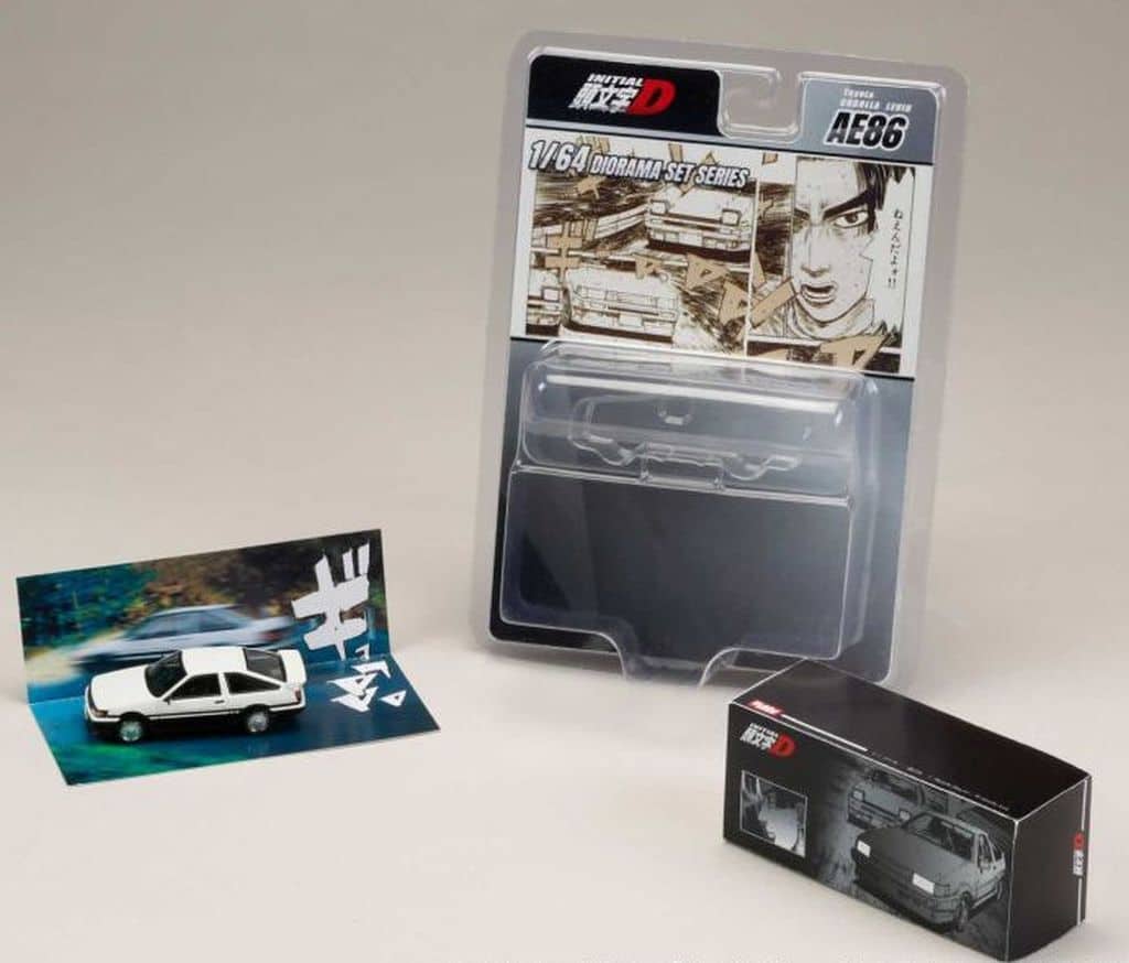 Initial D Wataru Akiyama Takumi Fujiwara Toyota Corolla Levin (AE86) 1/64 Scale Model Car - Hobby Japan