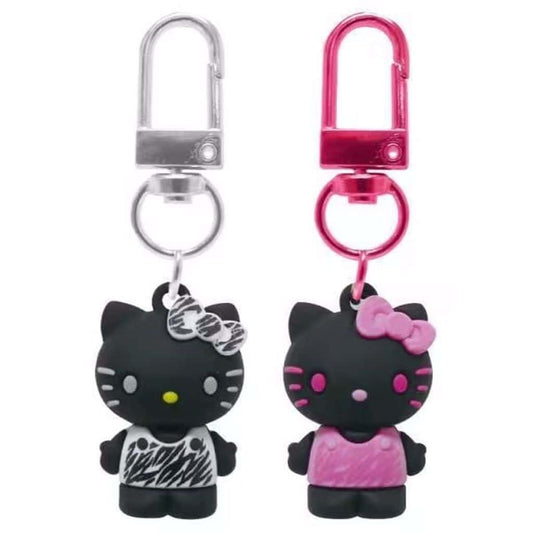 Hello Kitty Zebra Print PVC Pair Keychain Sanrio Characters Keychain - KEI Company (Pre-owned)