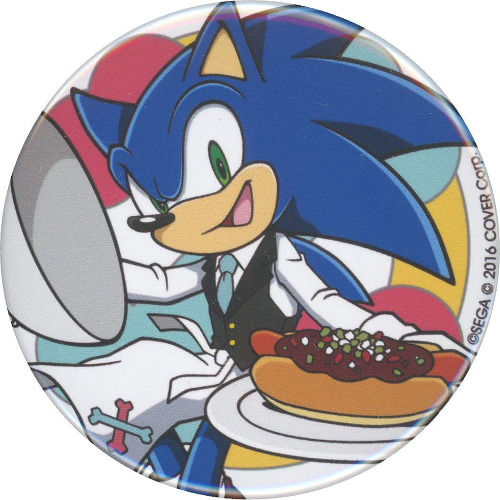 Sonic the Hedgehog Inugami Korone Sonicoro 2024 Collaboration Cafe Shadokoro Edition Can Badge - HIKE