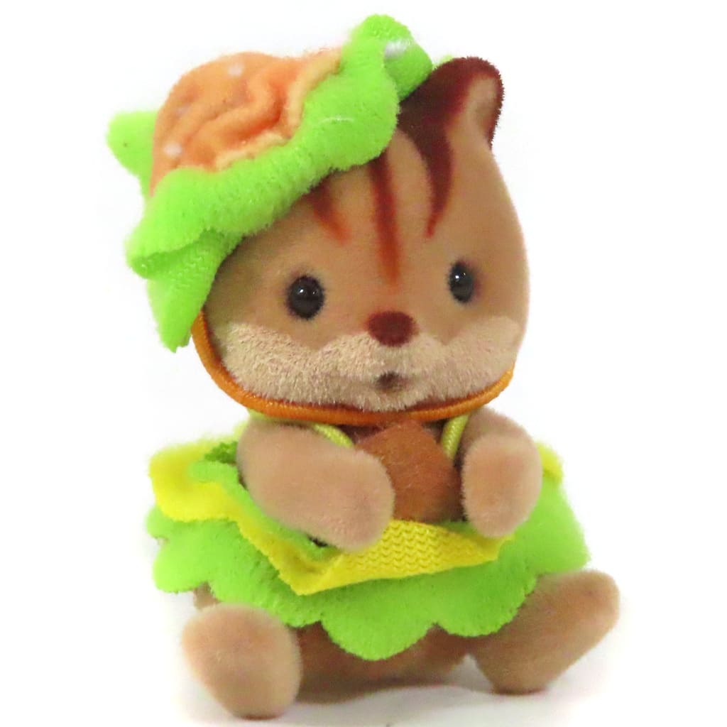 Sylvanian Family Walnut Squirrel Doki Doki Collection - Baby Hamburger Shop - Figure