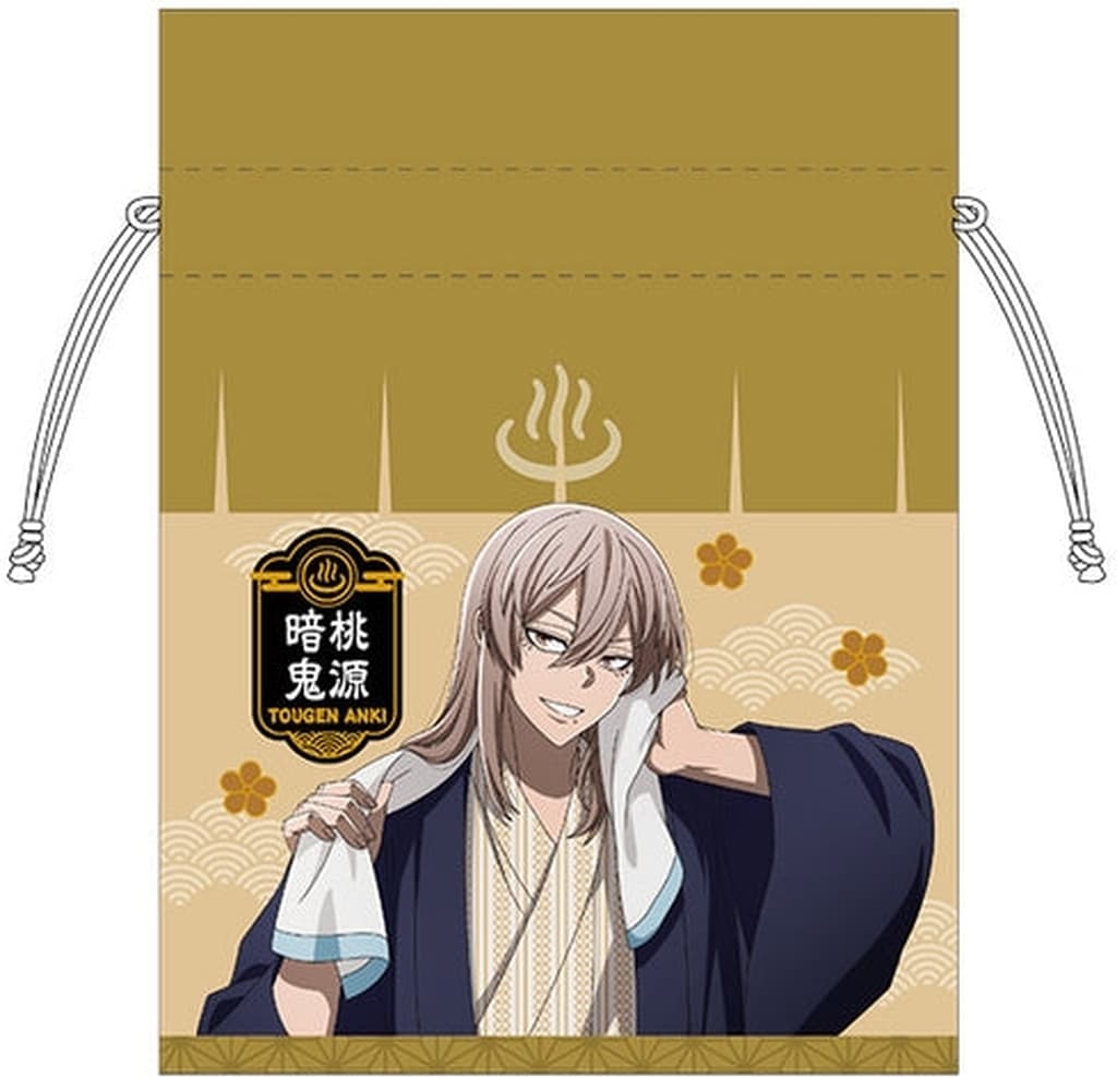Tougen Anki Mikado Momodera Hand-Drawn Bean Drawstring Pouch Yukemuri Biyori Phrase