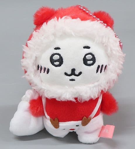 Chiikawa Christmas Puchi Mini Mascot Plush Keychain Chiikawa - Grey Parker Service (Pre-owned)