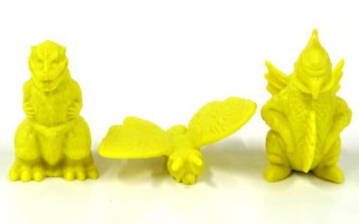 Godzilla Gigan Mothra Godzilla Eraser Series Yellow A Set (Godzilla 1954, Mothra 1964, Gigan 1972) - Bandai
