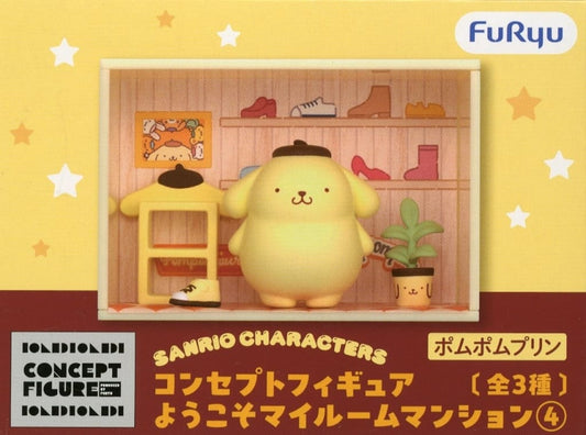 Sanrio Pompompurin Concept Figure Welcome to My Room Mansion 4 Figure - FuRyu