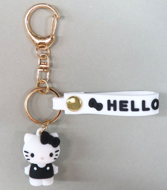 Sanrio Characters Hello Kitty Monochrome/White Mascot Keychain - Kei Company
