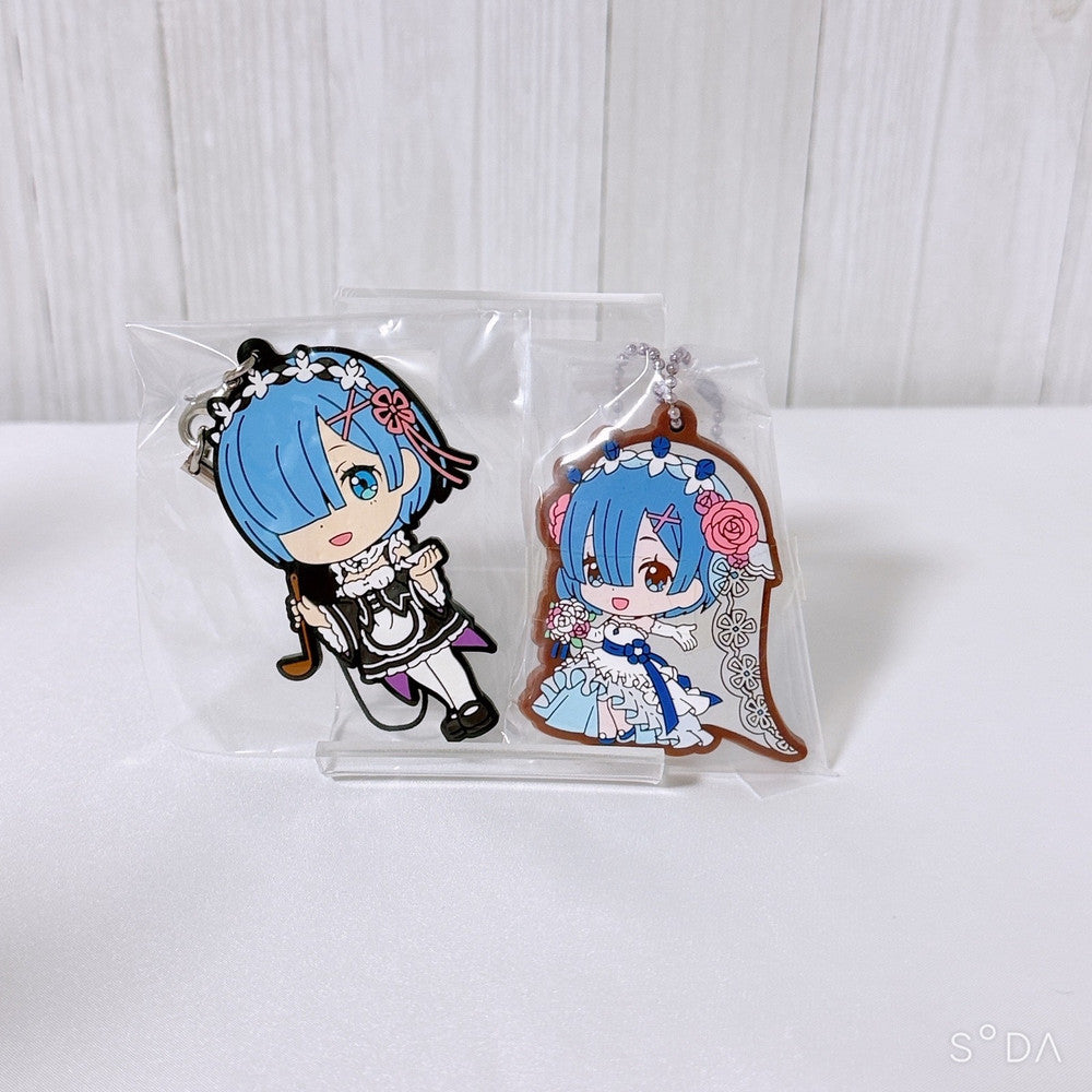 Re:Zero Rem Figure Acrylic Stand Rubber Strap 6-Piece Set - Taito Precious / Sega / Ichiban Kuji