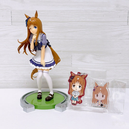 Grass Wonder 3-Item Set - Banpresto Figure, Rubber Mascot & Acrytts Charm (Umamusume: Pretty Derby)