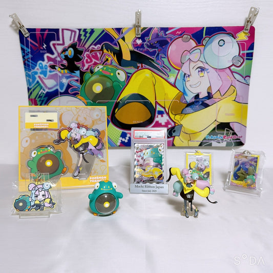 Pokemon Iono & Bellibolt 7-Item Special Fan Set – Card, Figure, Playmat, Acrylic Stand & Keychains