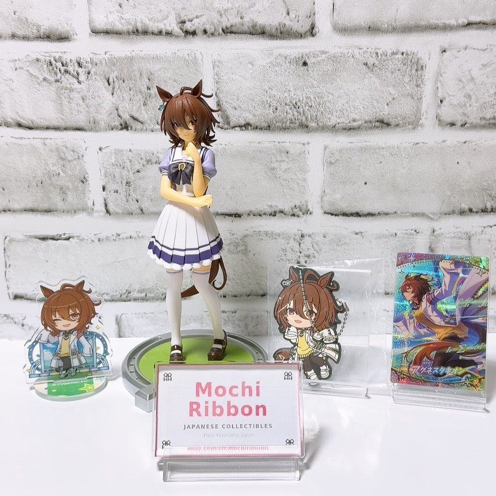 Agnes Tachyon 4pc Set - Uniform Figure, Acrylic Stand, Rubber Mascot & Wafer Card - Umamusume: Pretty Derby