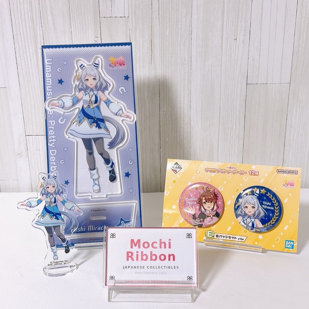 Hishi Miracle Acrylic Stand and Can Badge Set - Umamusume Pretty Derby (Used)