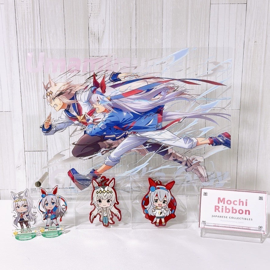 Oguri Cap & Tamamo Cross Cinderella Gray Fan Set - Umamusume Pretty Derby Acrylic Stand & Board Collection