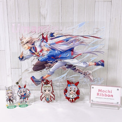 Oguri Cap & Tamamo Cross Cinderella Gray Fan Set - Umamusume Pretty Derby Acrylic Stand & Board Collection