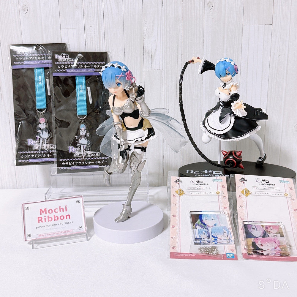 Re:Zero Rem & Ram Figure Keychain 6-Piece Set - Banpresto EXQ, FIGURIZMα, Ichiban Kuji, Sega