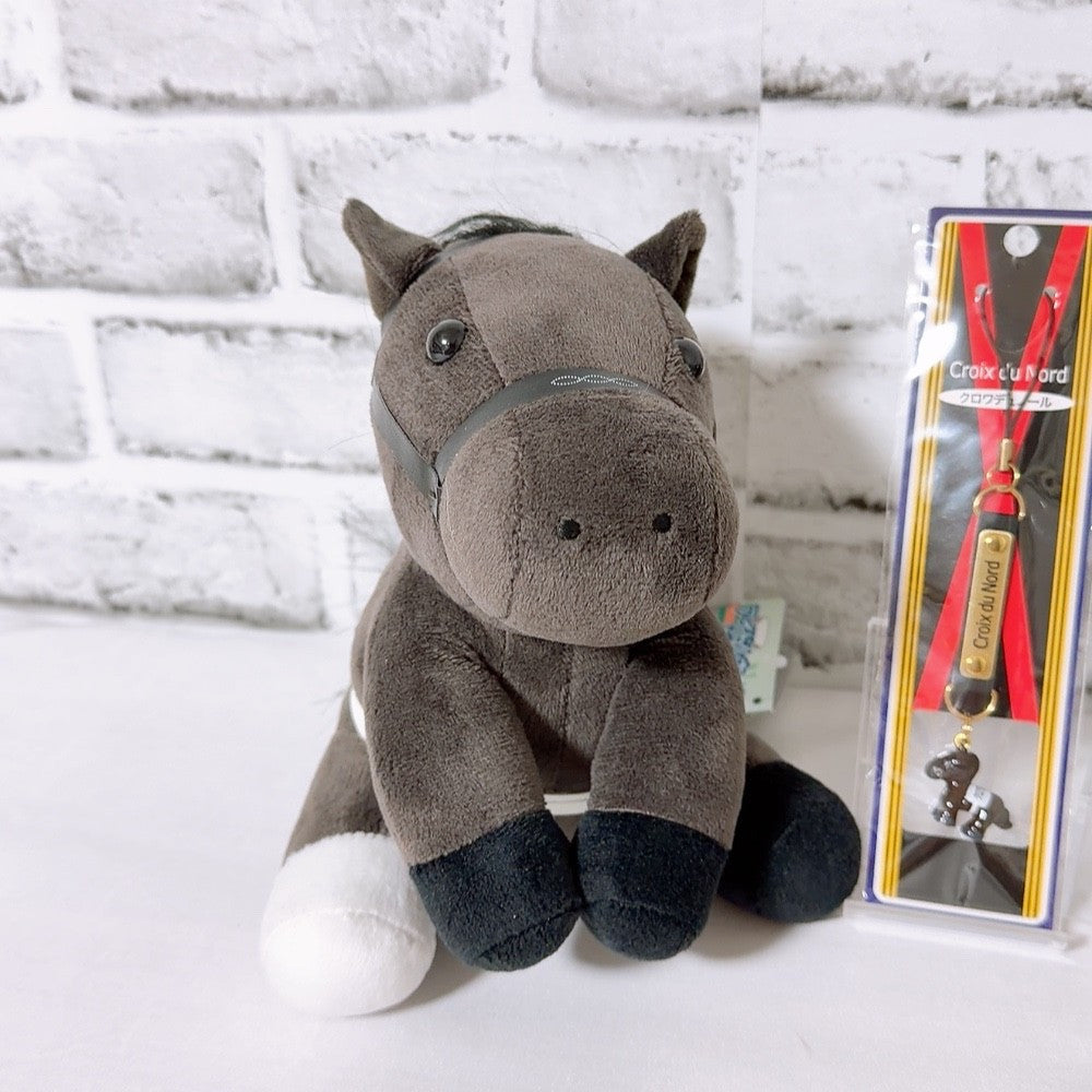 Croix du Nord 4-Item Set - Idol Horse Plush (M & S), Horse Figure & Strap - 2025 Japanese Derby