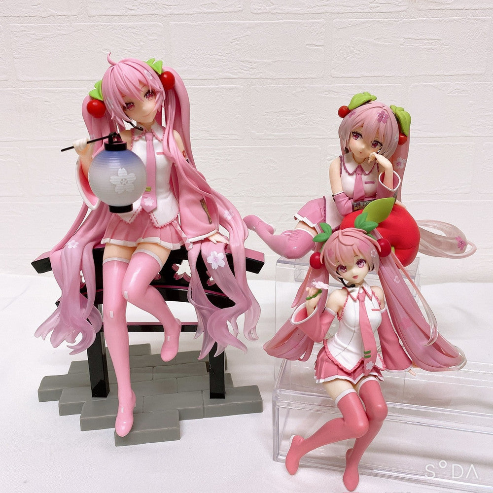 Sakura Miku Figure Set of 3 - Sakura Lantern, Noodle Stopper, Desktop Cute (No Box)